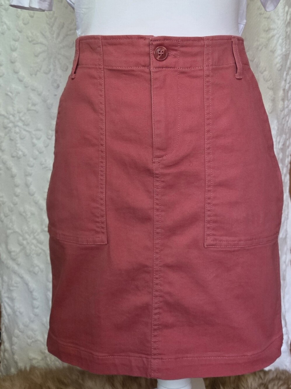 Liverpool Women's Rust-Pink Casual A-Line Skirt